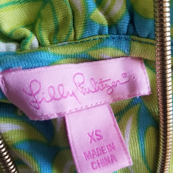 Lilly Pulitzer Green & Blue Ruffle Dress - Picture 4 of 4